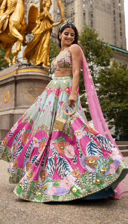 Frosted Willow Lehenga Set