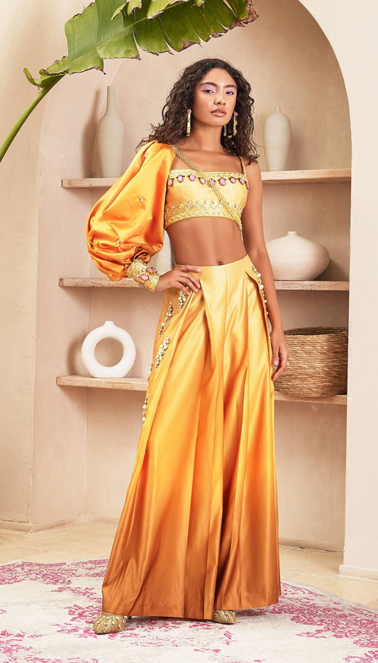 Summer - Gold Ombre Pant with Bustier & Solo Sleeve