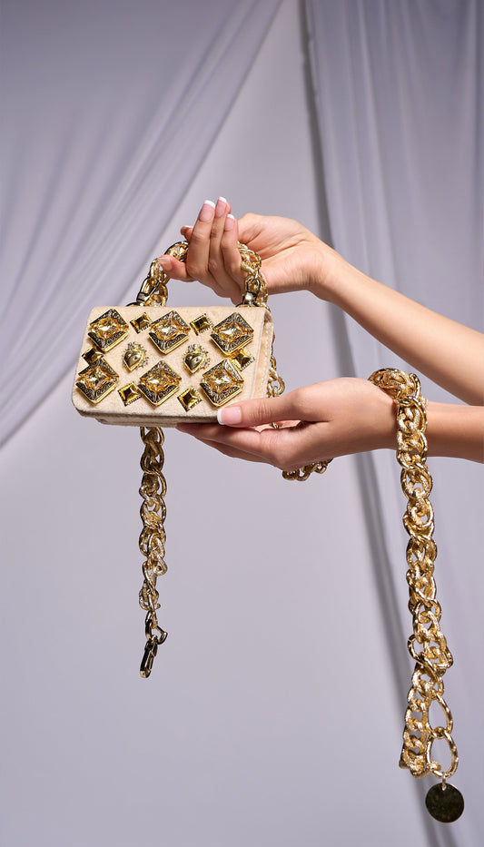 Gilded Glimmer Chainlink: Belt Bag