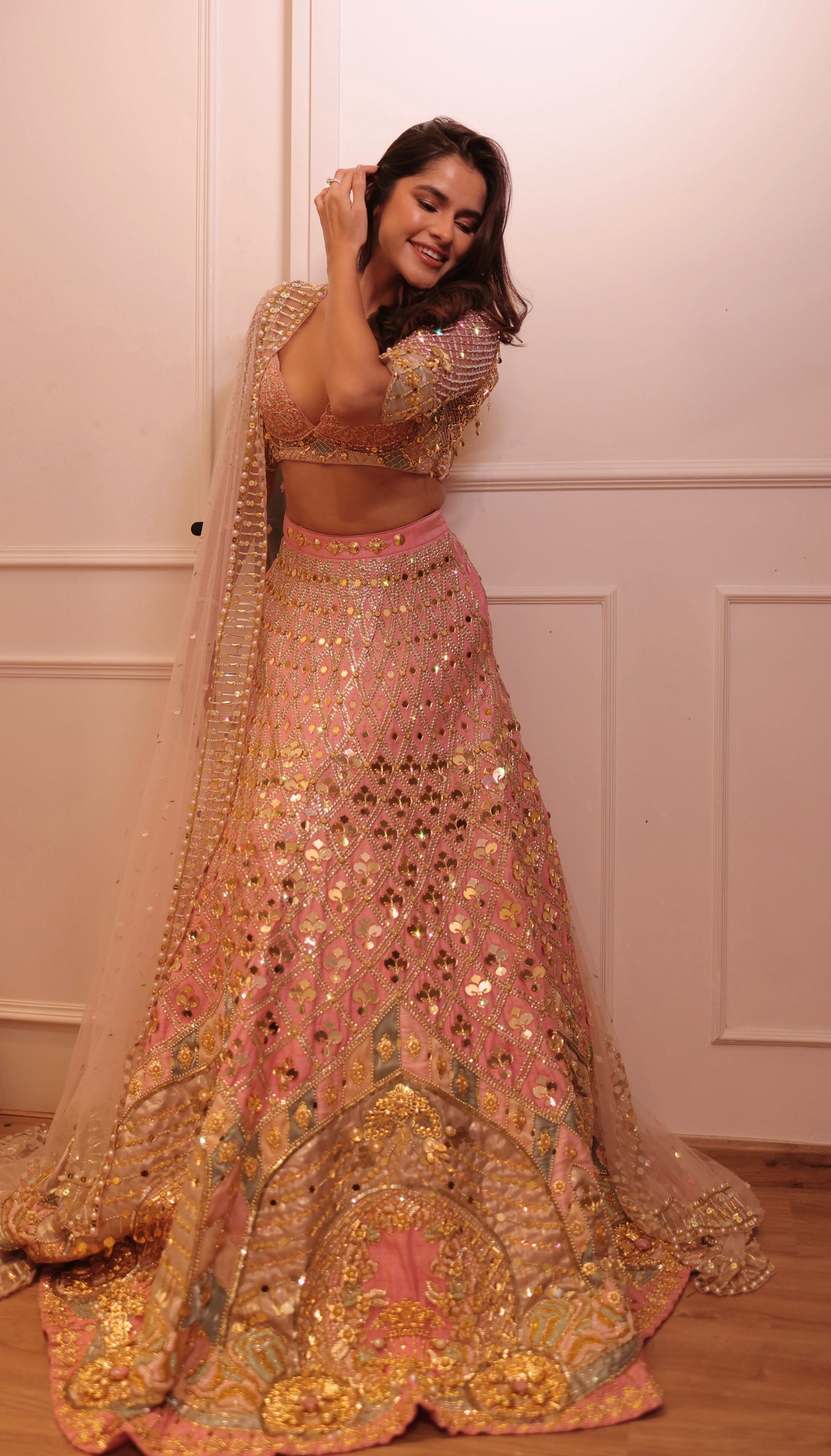 Alice - Baby Pink Royal Carriage Lehenga Set