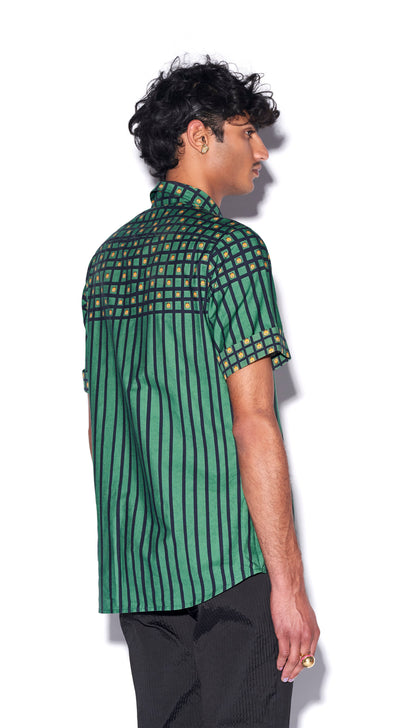 Summer stud - Shirt in Green Checks Print