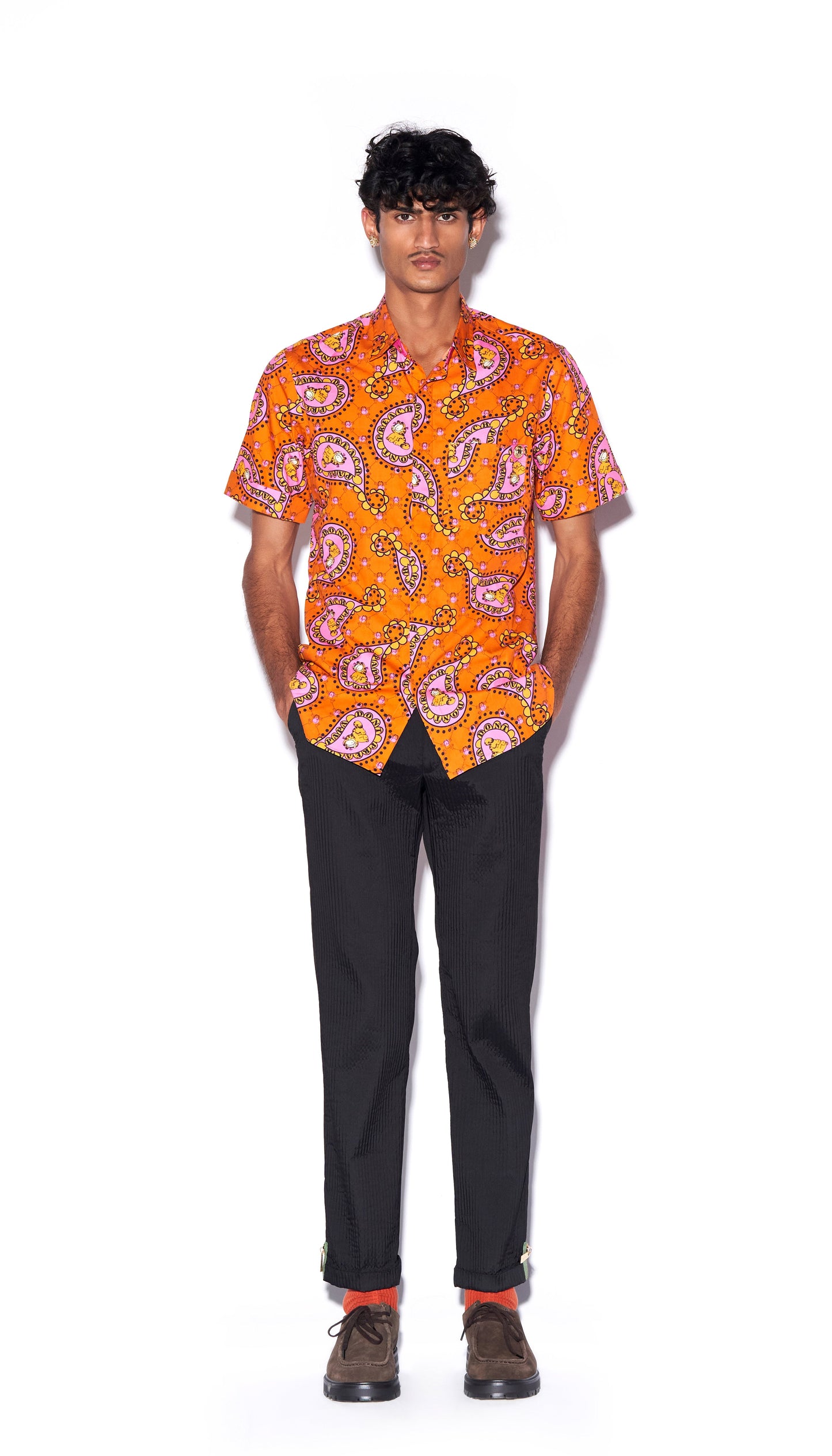 Sun's out - Shirt in Orange Paisley Print