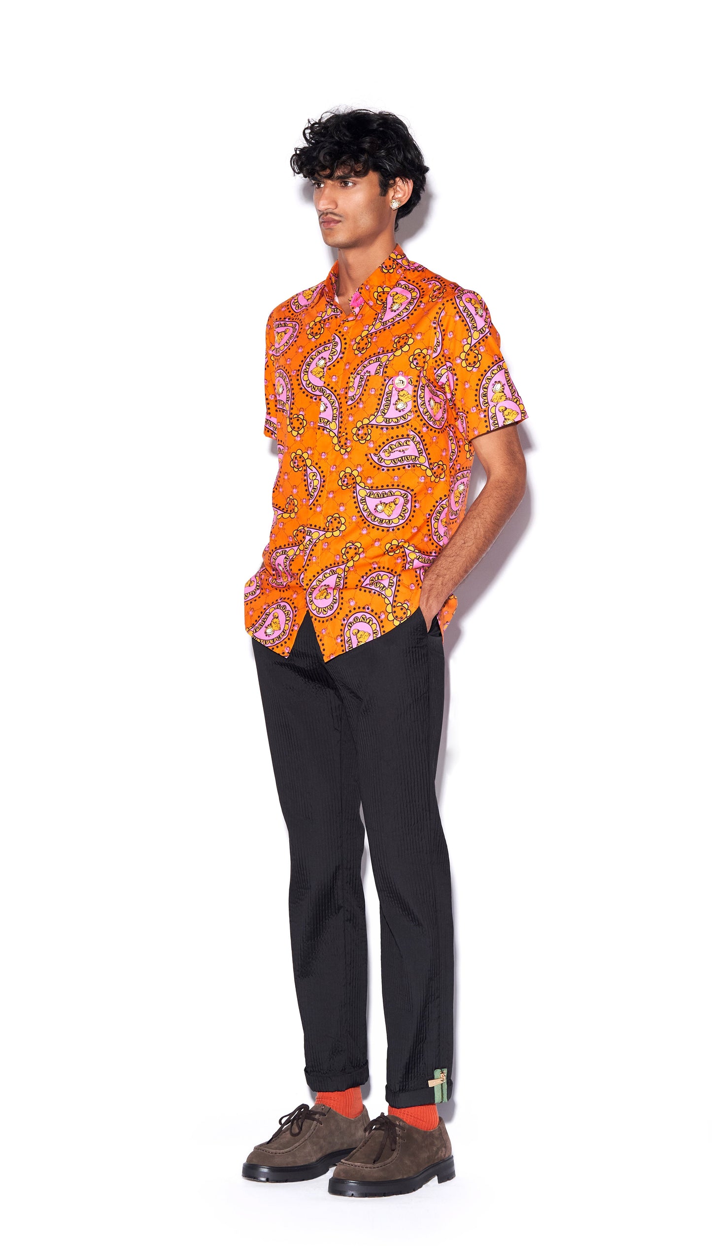 Sun's out - Shirt in Orange Paisley Print