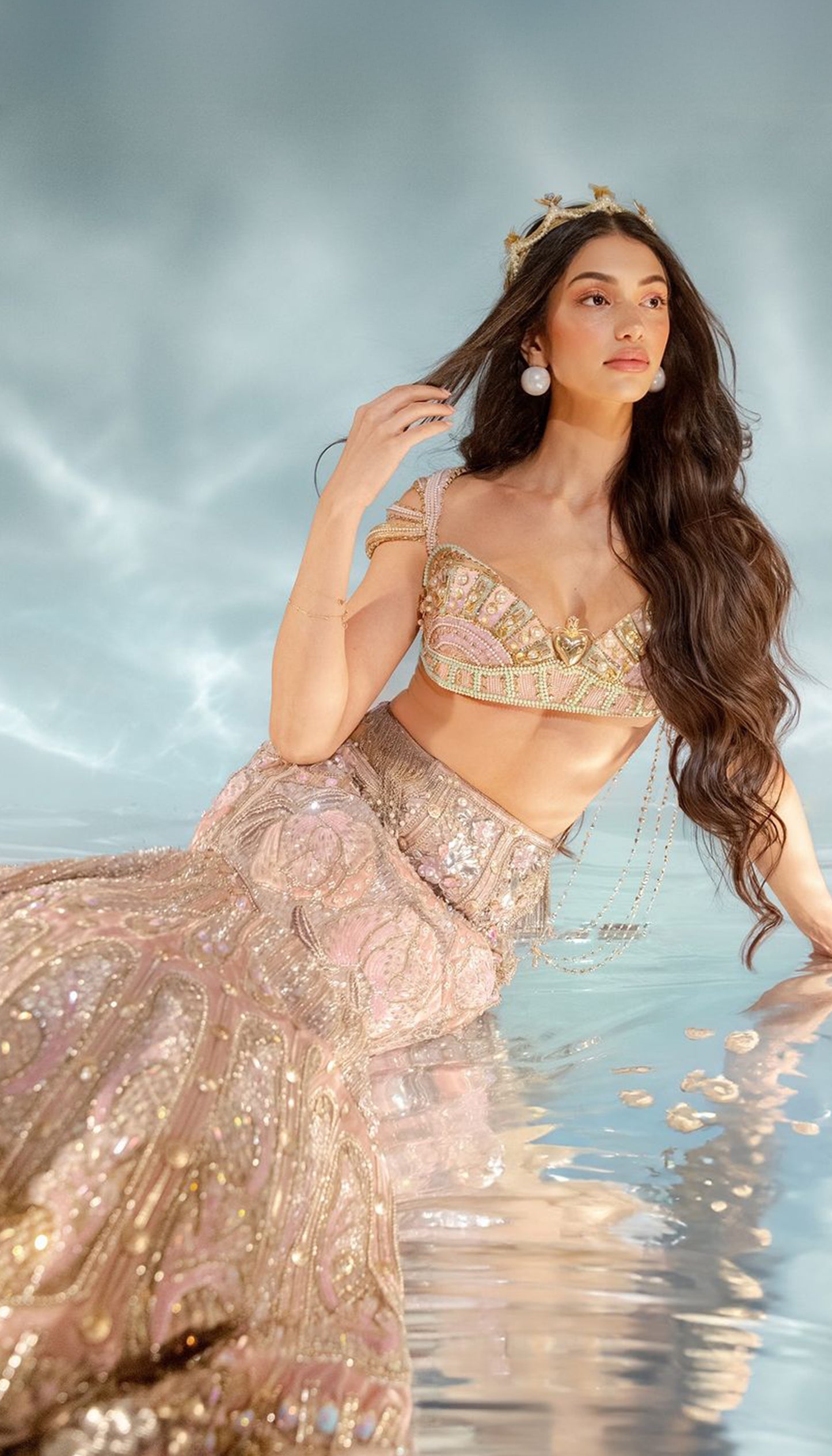 Alanna Pandey Isabelle lilac-mermaid cut lehenga set