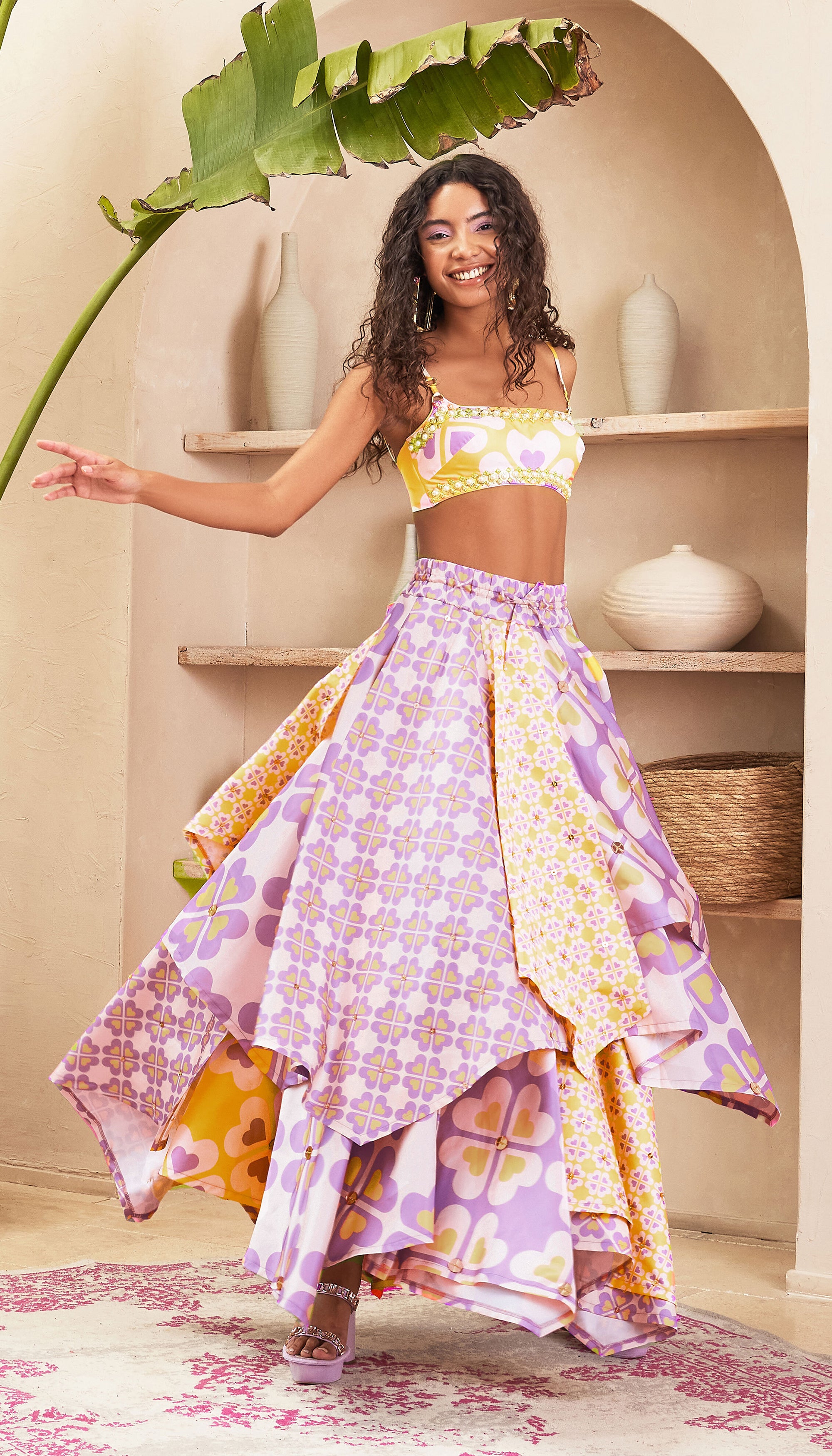 Buy Euthalia Lilac Layered Skirt with Bustier Online Papa Don t Preach