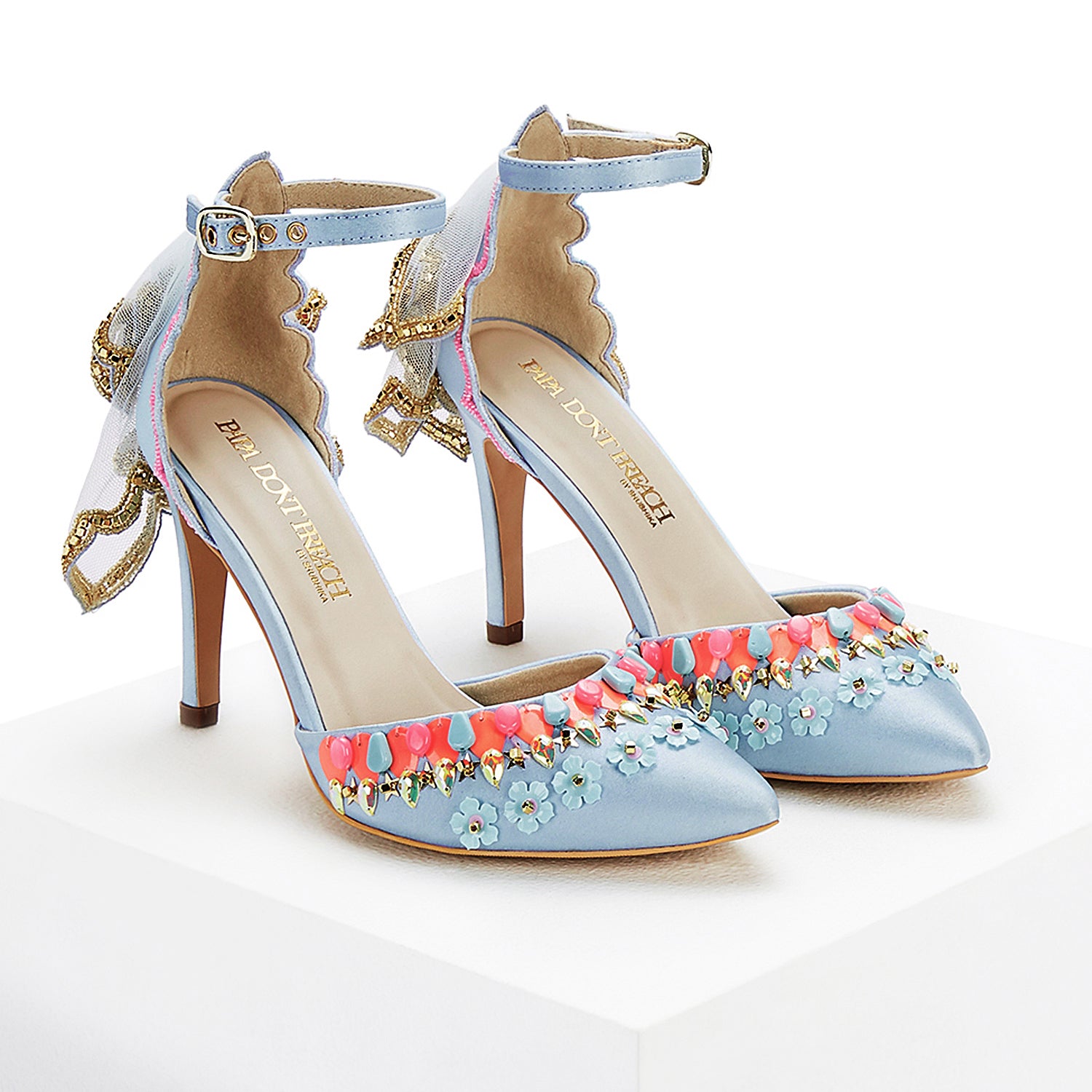 Golden Bridal Heels | Heels, Butterfly shoes, Shoes heels prom