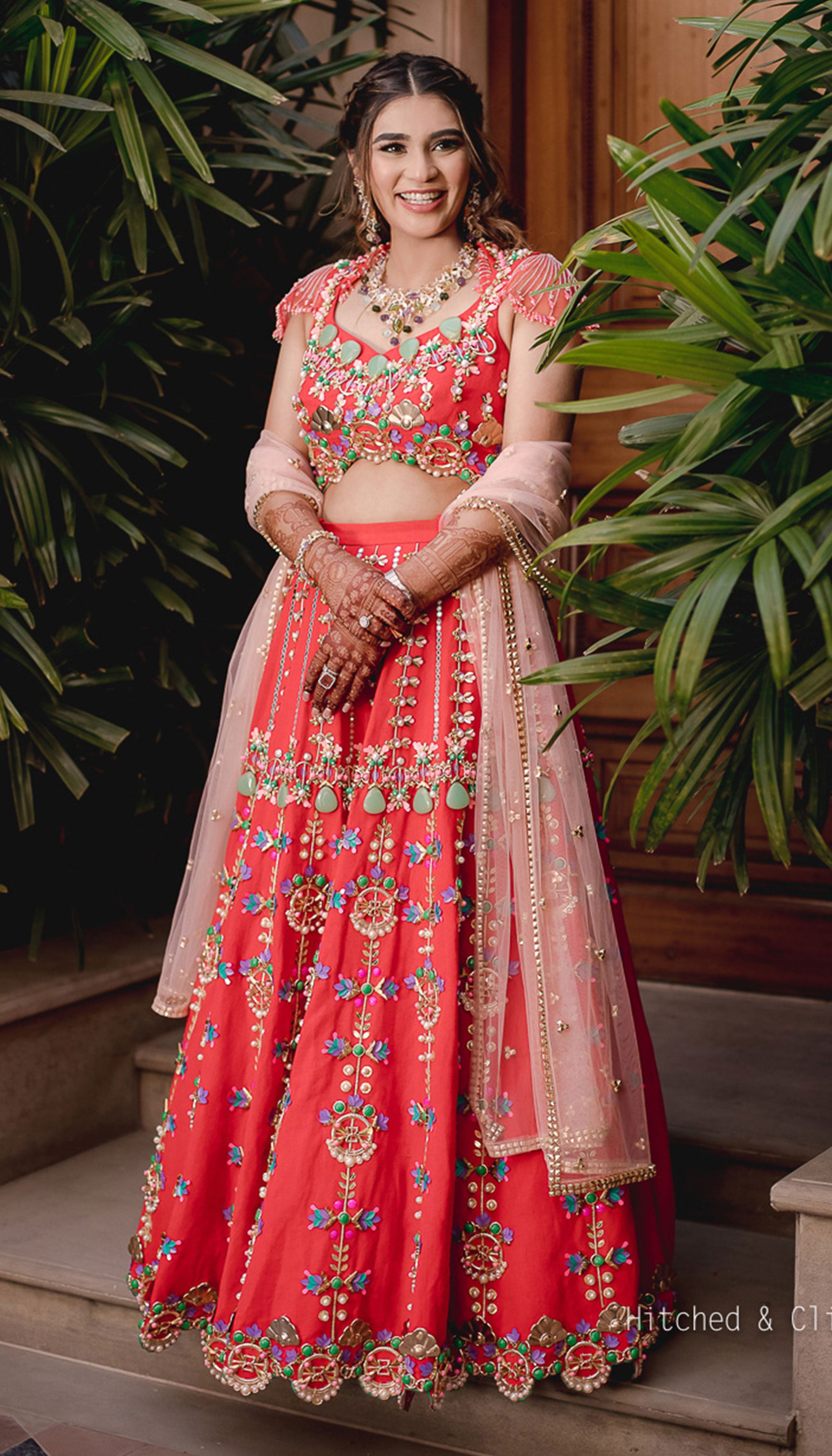 Red Lehenga Choli with Heavy Thread and Sequence Work