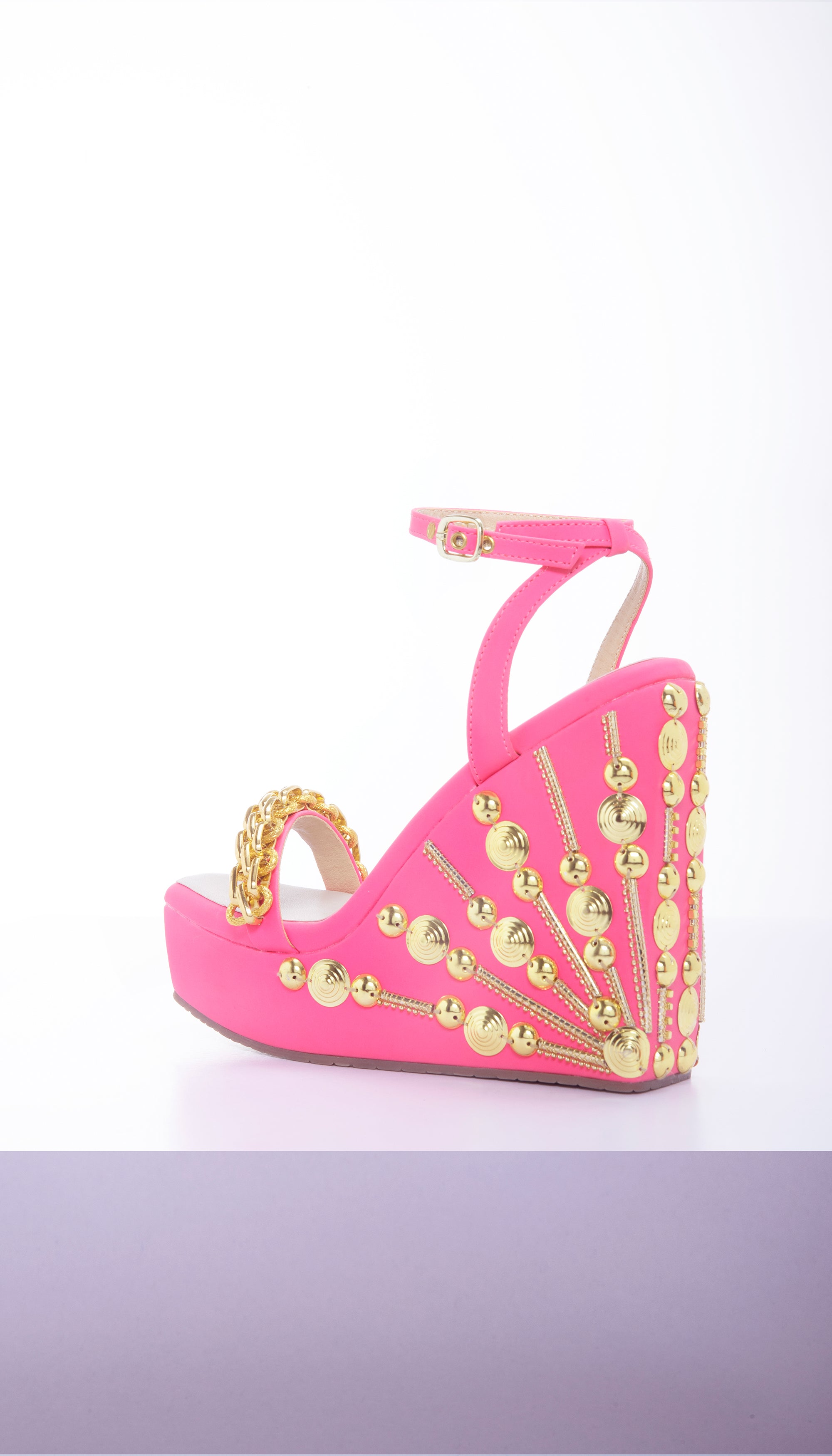 Pink best sale wedge sandals