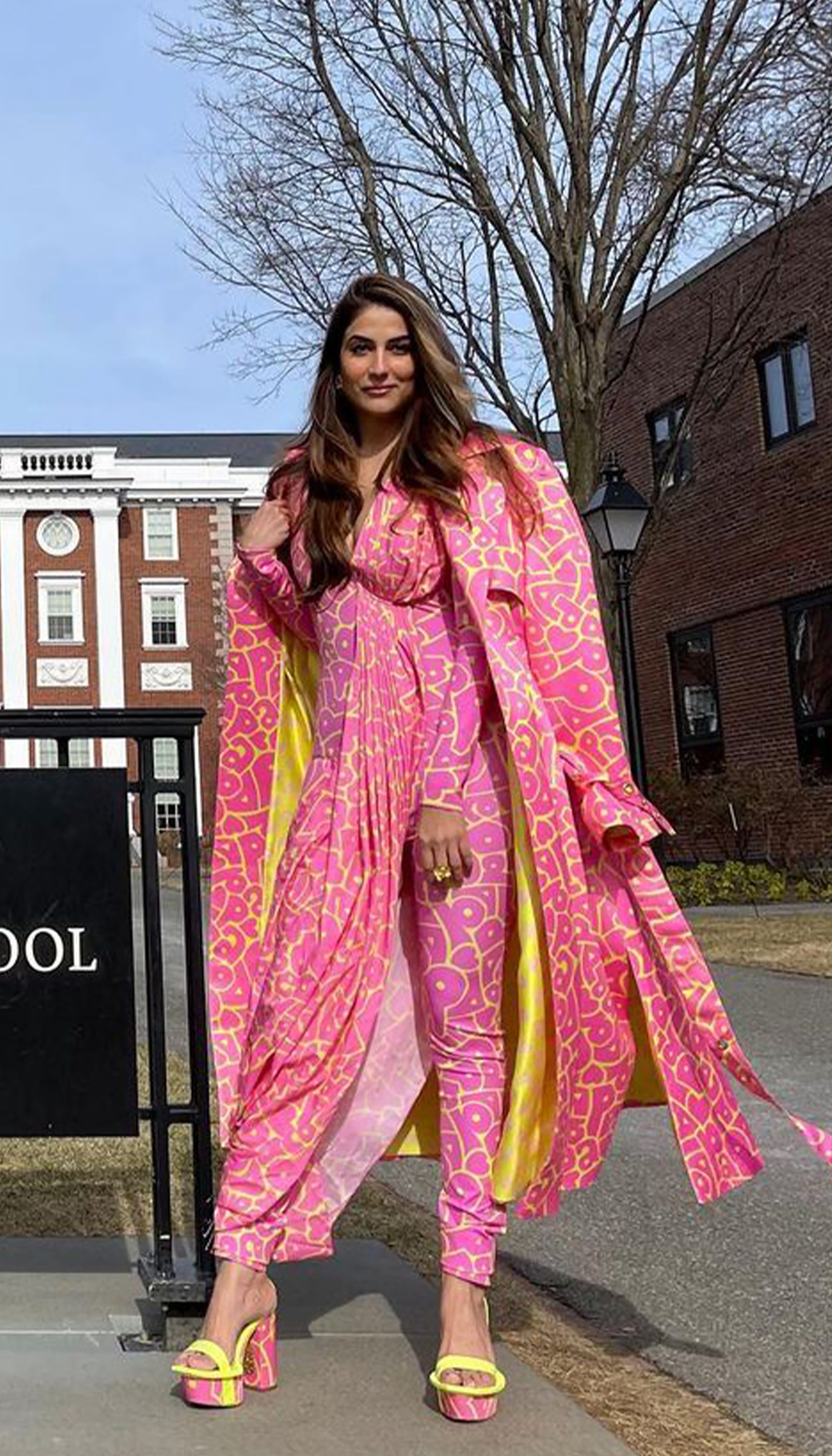 Detective vibes in this saree look, no? I love mixing textures in one look.  The sequined blouse with the handloom saree and leather trenc... | Instagram