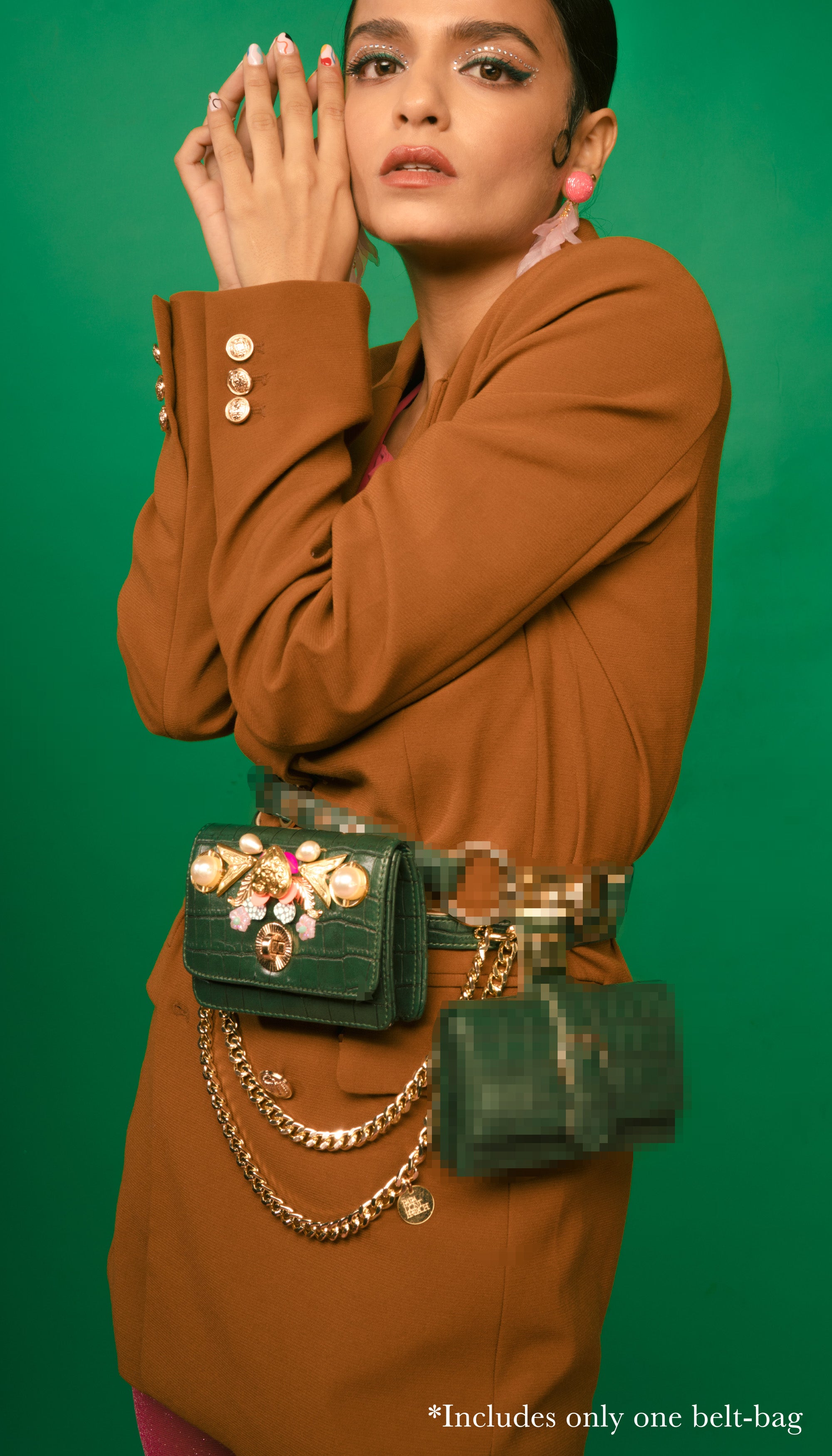 Radha Rani Designer Purse/Designer Handmade Golden Moti handbag/ (Set of 2)  RK_706